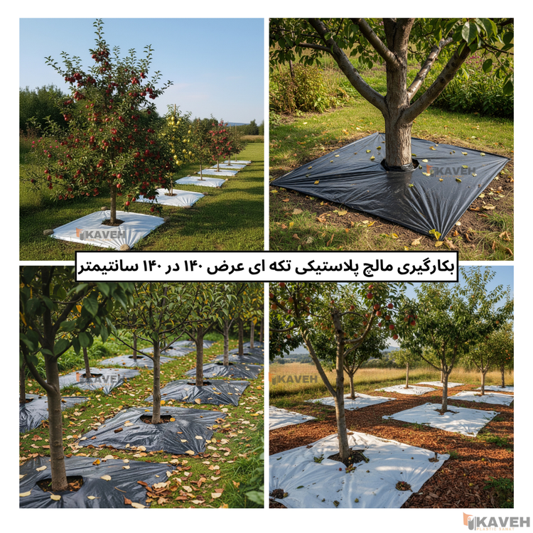 مالچ پلاستیکی ۱۴۰ در ۱۴۰ سانتیمتر با ضخامت ۱۰۰ میکرون بسته هشت عددی