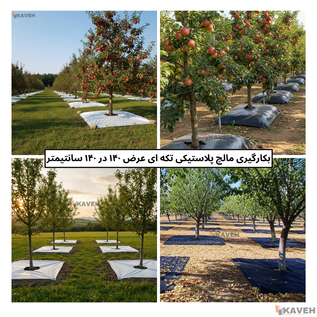 مالچ پلاستیکی ۱۴۰ در ۱۴۰ سانتیمتر با ضخامت ۱۰۰ میکرون بسته هشت عددی