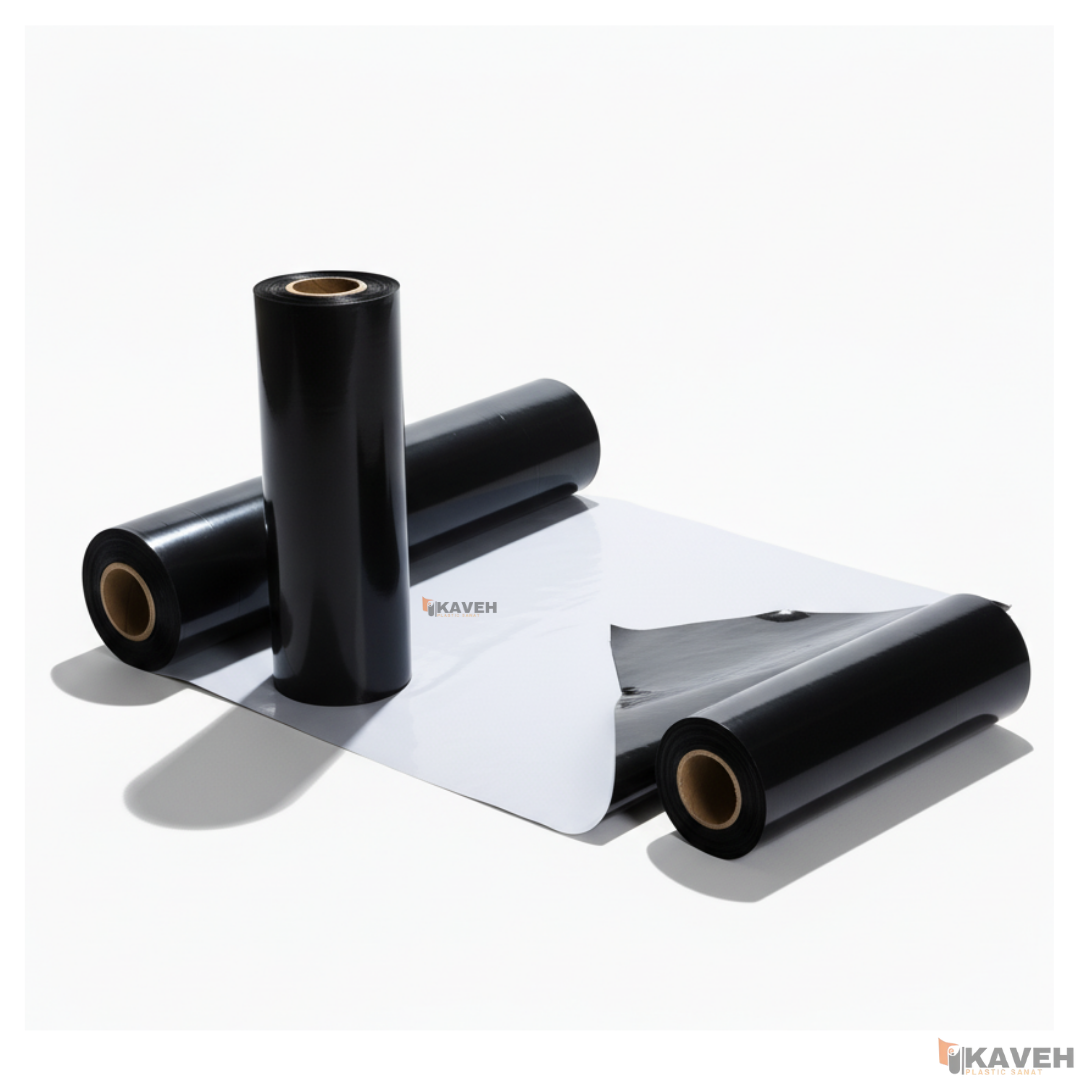 مالچ پلاستیکی باغبانی عرض ۱۰۰ سانتیمتر و ضخامت ۱۰۰ میکرون با یک درصد یووی