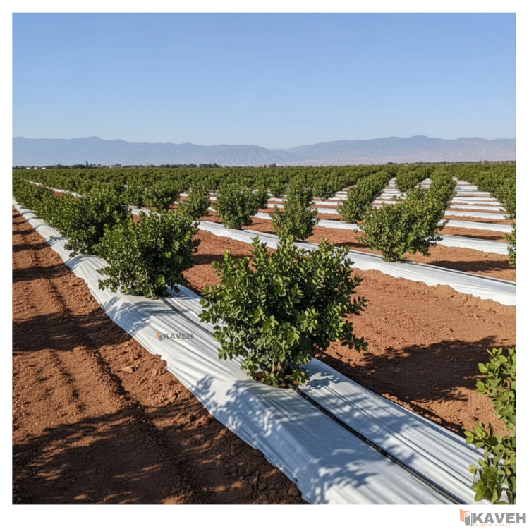 مالچ پلاستیکی باغبانی عرض ۱۰۰ سانتیمتر و ضخامت ۱۰۰ میکرون با یک درصد یووی