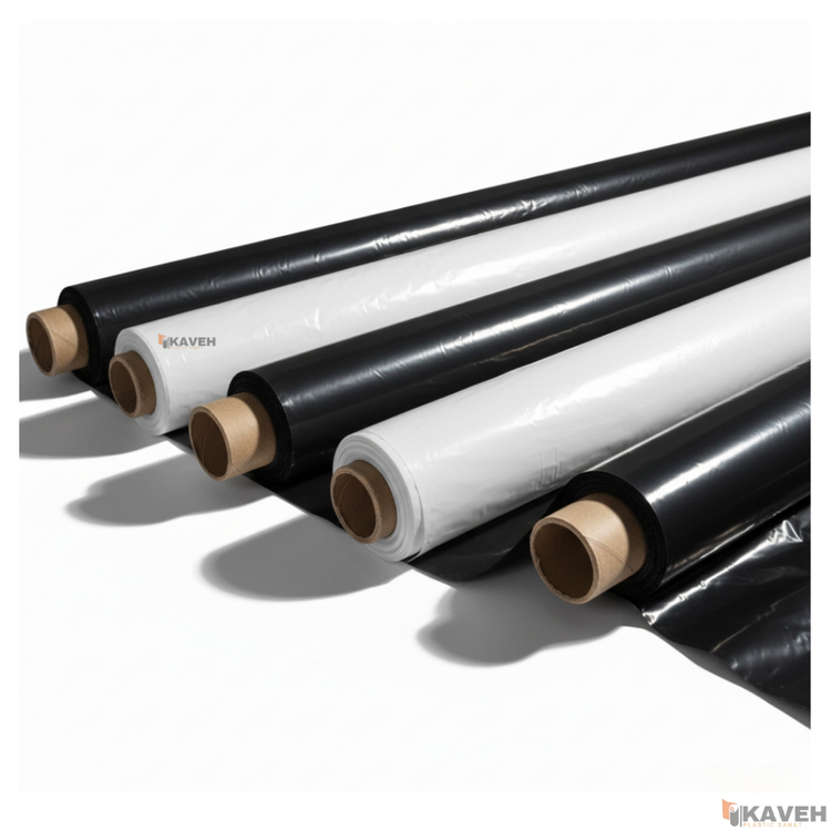 مالچ پلاستیکی باغبانی عرض ۱۰۰ سانتیمتر و ضخامت ۱۰۰ میکرون با یک درصد یووی