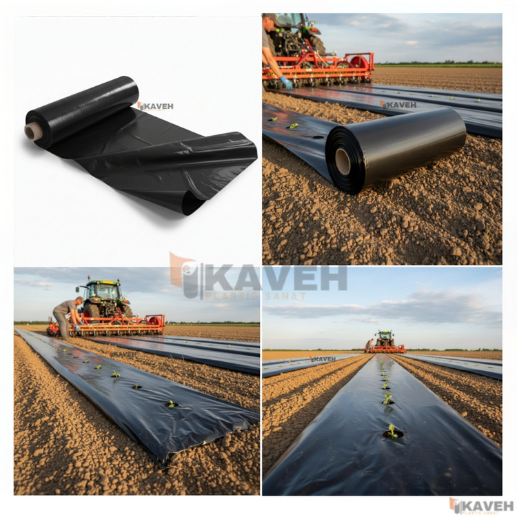 مالچ پلاستیکی کشاورزی عرض ۱2۰ سانتیمتر ضخامت 3۰ میکرون و 2 درصد یووd
