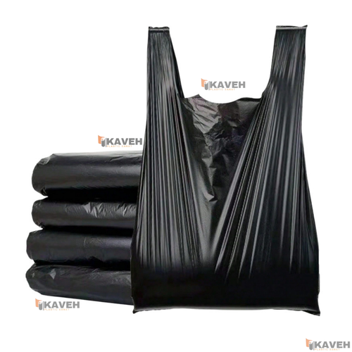 کیسه نایلکس دسته دار رکابی شکل مشکی