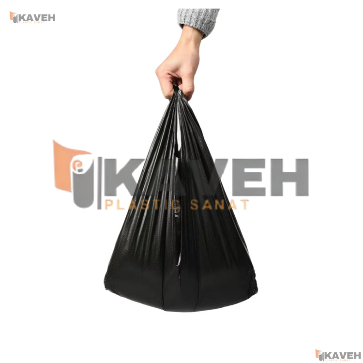 کیسه نایلکس دسته دار رکابی شکل مشکی