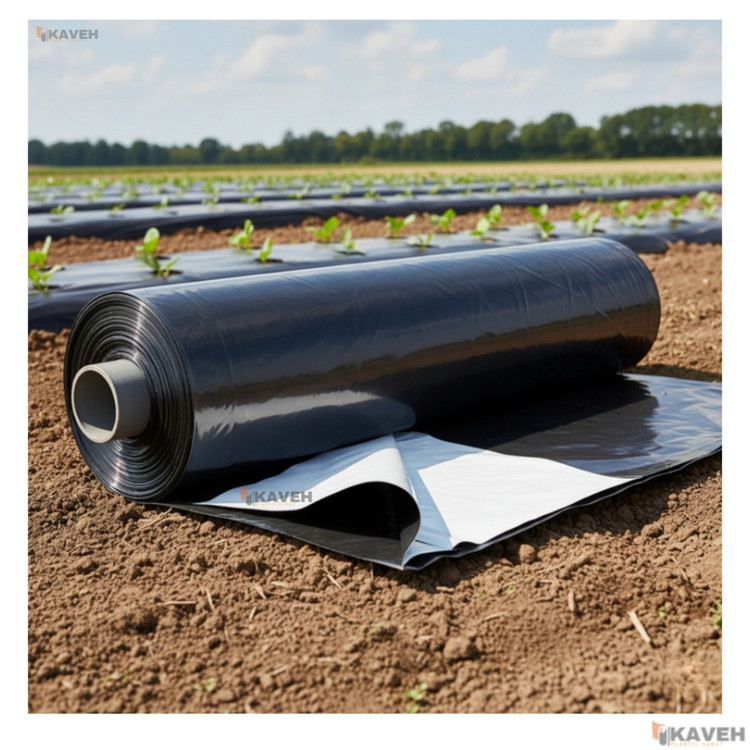 مالچ پلاستیکی کشاورزی عرض ۱2۰ سانتیمتر ضخامت 3۰ میکرون و 3 درصد یووی