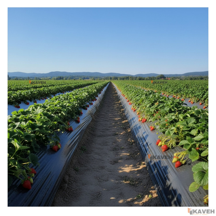 مالچ پلاستیکی کشاورزی عرض ۱2۰ سانتیمتر ضخامت 3۰ میکرون و 3 درصد یووی