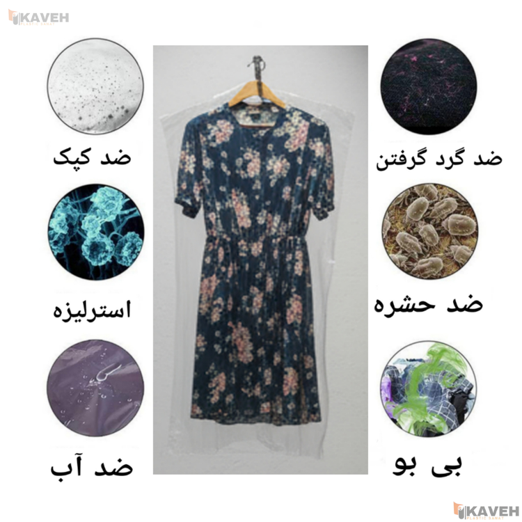 کاور پلاستیکی خشکشویی پالتو_مانتویی شفاف 60*110